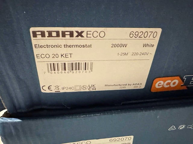 Adax - eco 20 ket - elektrische convector warmtepaneel (4x) - afbeelding 4 van  6