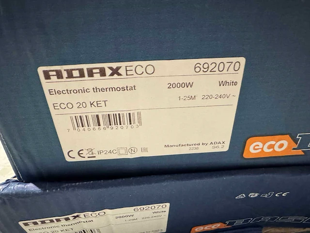 Adax - eco 20 ket - elektrische convector warmtepaneel (4x) - afbeelding 5 van  6