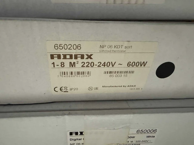 Adax - neo basic np 06 kdt - elektrische convector warmtepaneel (4x) - afbeelding 4 van  6