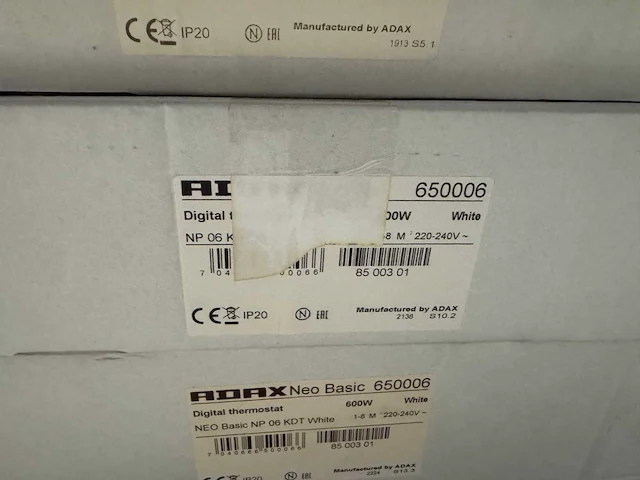 Adax - neo basic np 06 kdt - elektrische convector warmtepaneel (4x) - afbeelding 5 van  6