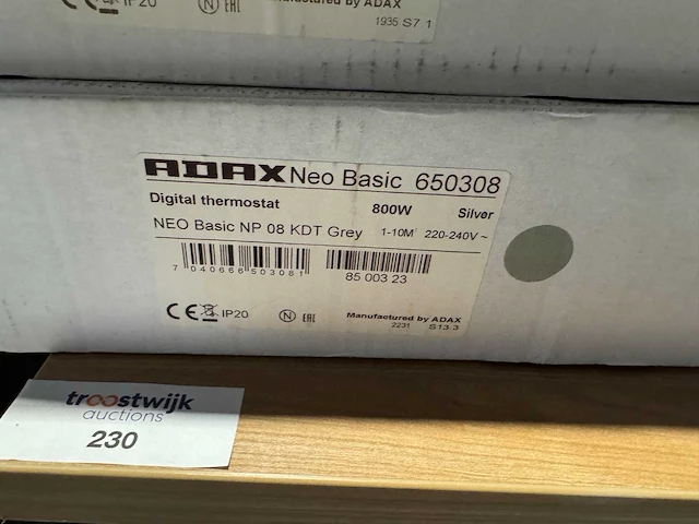 Adax - neo basic np 08 kdt - elektrische convector warmtepaneel (2x) - afbeelding 4 van  4