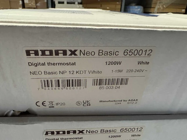 Adax - neo basic np 12 kdt - elektrische convector warmtepaneel (4x) - afbeelding 3 van  6