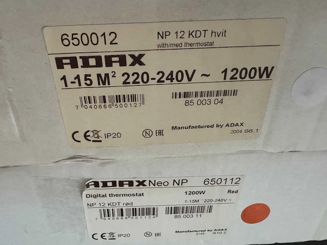 Adax - neo basic np 12 kdt - elektrische verwarming (3x) - afbeelding 4 van  5