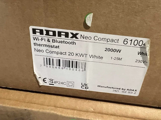 Adax - neo compact 20 kwt - elektrische convector verwarming (2x) - afbeelding 4 van  5