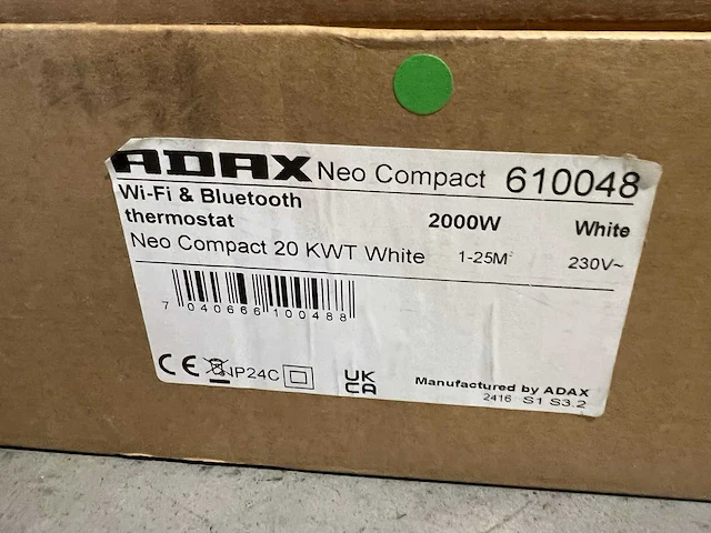 Adax - neo compact 20 kwt - elektrische convector verwarming (2x) - afbeelding 5 van  5