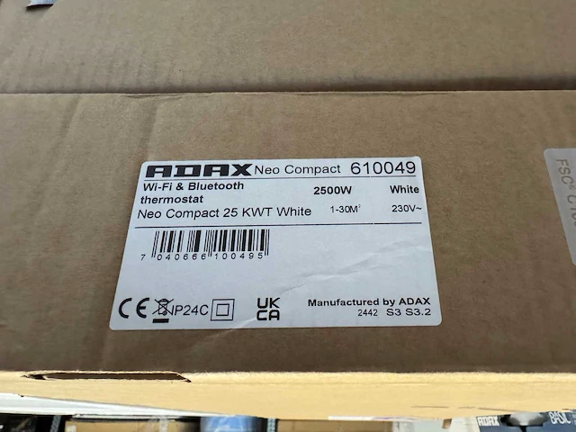 Adax - neo compact 25 kwt - elektrische convector warmtepaneel (2x) - afbeelding 3 van  4