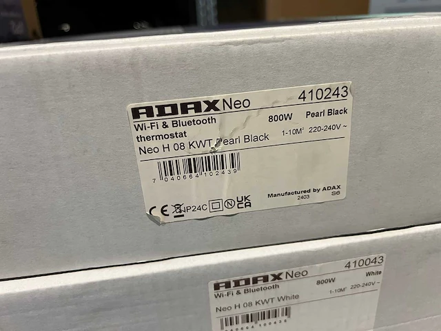 Adax - neo h08 kwt - elektrische convector warmtepaneel (2x) - afbeelding 3 van  4