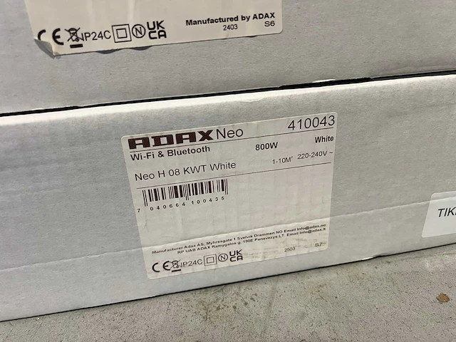 Adax - neo h08 kwt - elektrische convector warmtepaneel (2x) - afbeelding 4 van  4