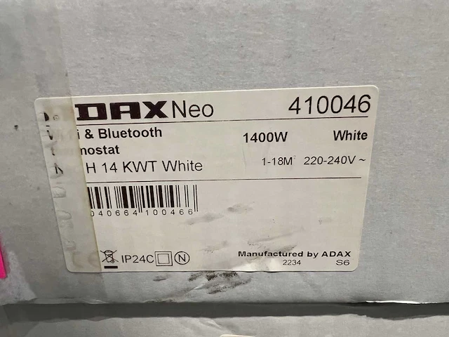 Adax - neo h14 kw - elektrische convector warmtepaneel (4x) - afbeelding 5 van  6