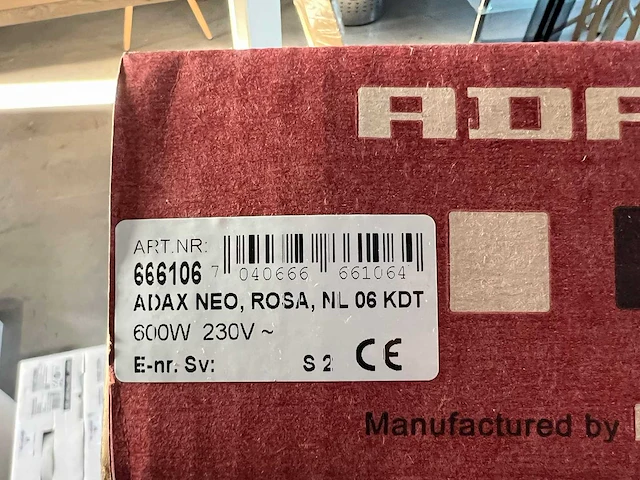 Adax - neo nl 06 kdt rose - elektrische verwarming - afbeelding 2 van  3