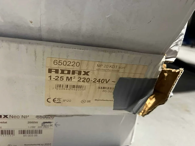 Adax - neo np 20 kdt - elektrische convector warmtepaneel (3x) - afbeelding 2 van  3