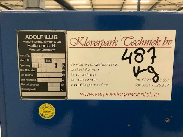 Adolf illig hsp35b/3 verpakkingsmachine - afbeelding 9 van  9