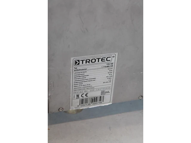 Adsorptiedroger / ontvochtiger trotec ttr160. - afbeelding 4 van  4