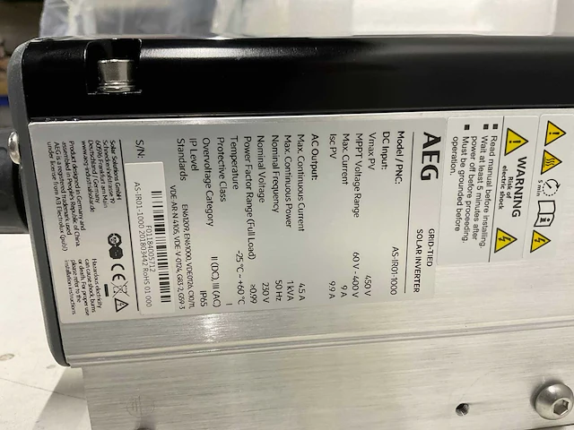 Aeg - 1.0k omvormer t.b.v. zonnepanelen (5x) - afbeelding 3 van  5