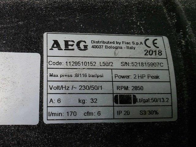 Aeg - 2018 - l50-hp2 - luchtcompressor - afbeelding 5 van  5