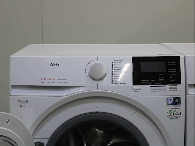 Aeg 6000 series | lavamat prosense technology wasmachine & aeg 8000 series | lavatherm absolutecare system wasdroger - afbeelding 3 van  8