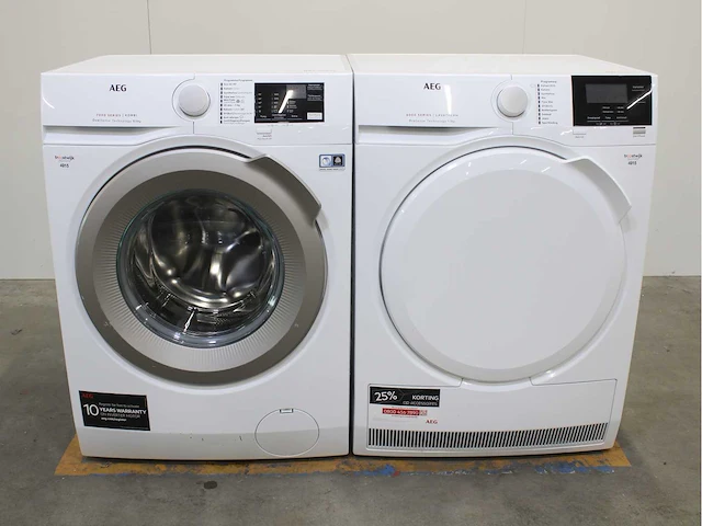 Aeg 7000 series | lavamat prosteam technology wasmachine & aeg 6000 series | lavatherm prosense technology wasdroger - afbeelding 1 van  8