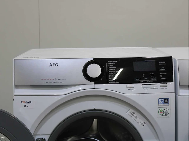 Aeg 7000 series | lavamat prosteam technology wasmachine & aeg 8000 series | lavatherm absolutecare system wasdroger - afbeelding 3 van  8