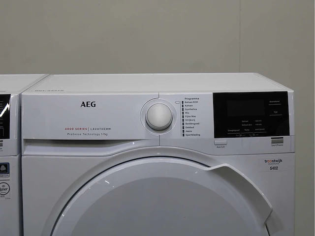 Aeg 7000 series prosteam wasmachine & aeg 6000 series | lavatherm prosense technology wasdroger - afbeelding 6 van  8