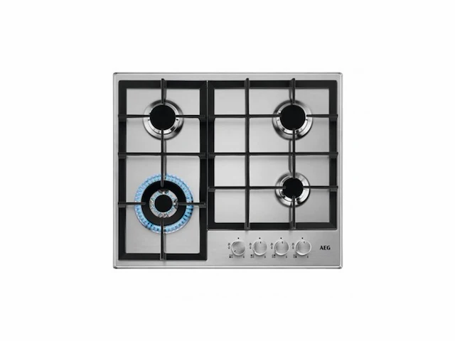 Aeg hgb64200sm slim line inbouw gaskookplaat rvs - afbeelding 1 van  3