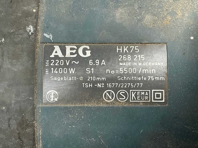 Aeg hk75 cirkelzaagmachine - afbeelding 6 van  6
