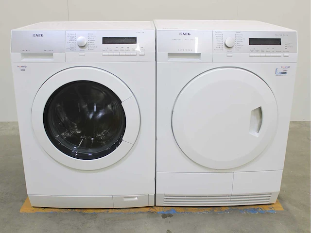 Aeg lavamat exclusive protex wasmachine & aeg lavatherm absolute care system protex plus wasdroger - afbeelding 1 van  8