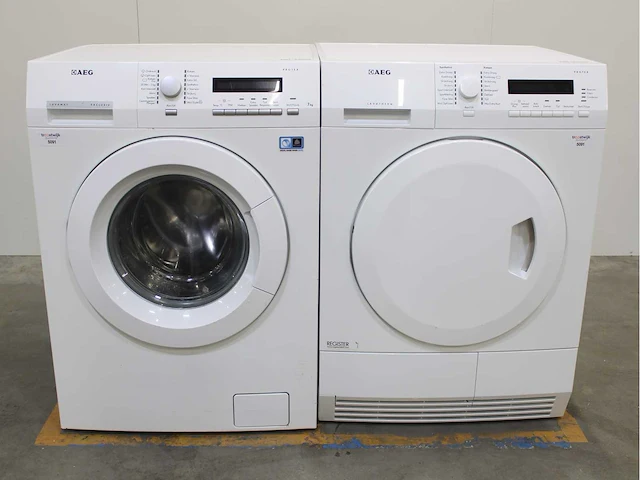 Aeg lavamat exclusive protex wasmachine & aeg lavatherm protex wasdroger - afbeelding 1 van  8