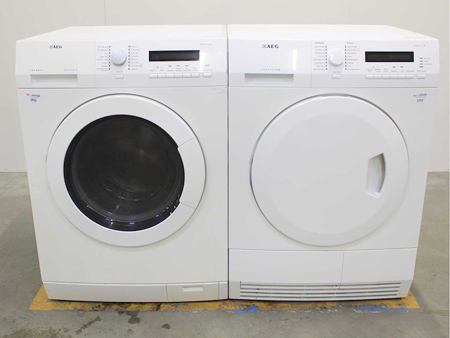 Aeg lavamat exclusive protex wasmachine & aeg lavatherm protex wasdroger - afbeelding 1 van  8