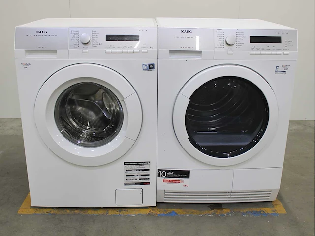 Aeg lavamat inverter motor technology protex wasmachine & aeg lavatherm absolute care system protex plus wasdroger - afbeelding 1 van  8