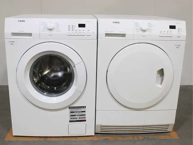 Aeg lavamat protex wasmachine & aeg lavatherm exclusive protex droger - afbeelding 1 van  8
