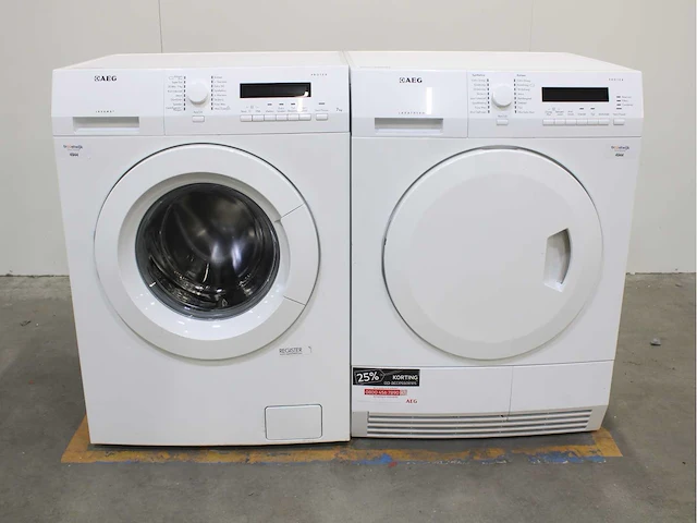 Aeg lavamat protex wasmachine & aeg lavatherm protex wasdroger - afbeelding 1 van  8