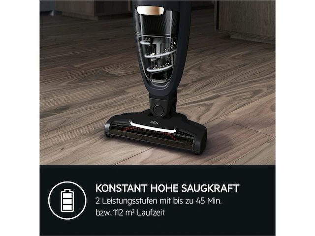 Aeg qx6 draadloze steelstofzuiger qx6145an alle vloertypes gentegreerde kruimeldief grijs - afbeelding 4 van  6