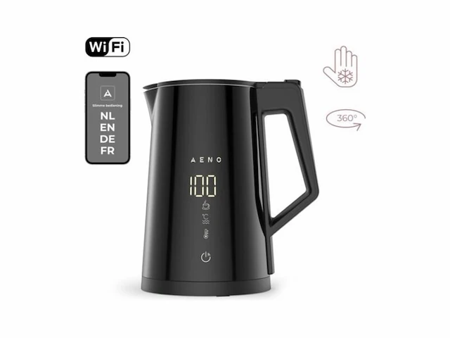 Aeno ek7s slimme elektrische waterkoker 17l temperatuurregeling &touchscreen zwart - afbeelding 2 van  2