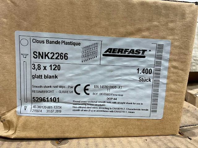 Aerfast snk2266 nagel strips 3,8x120 - afbeelding 7 van  7