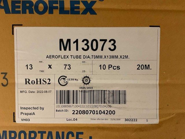 Aeroflex m13073 13x73x2000mm doos á 10 stuks epdm buisisolatie - afbeelding 2 van  2