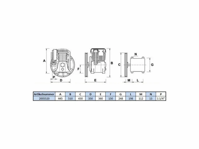 Aerotec industriecompressoraggregaat b6000b 15 bar 2 cilinders 400 volt - afbeelding 2 van  4