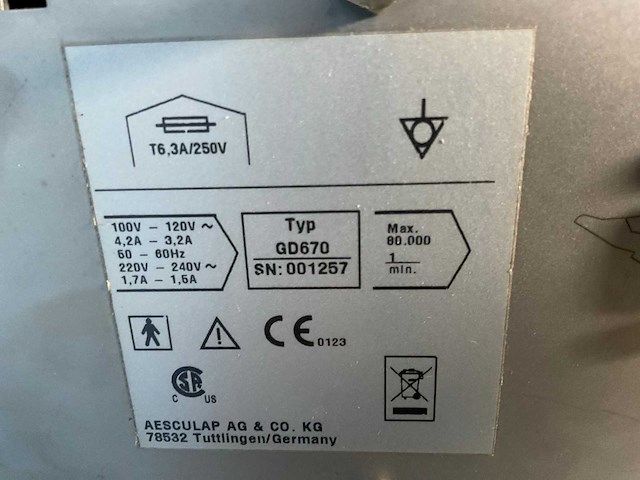 Aesculap gd 670 microspeed uni typ gd670” (3x) - afbeelding 5 van  15
