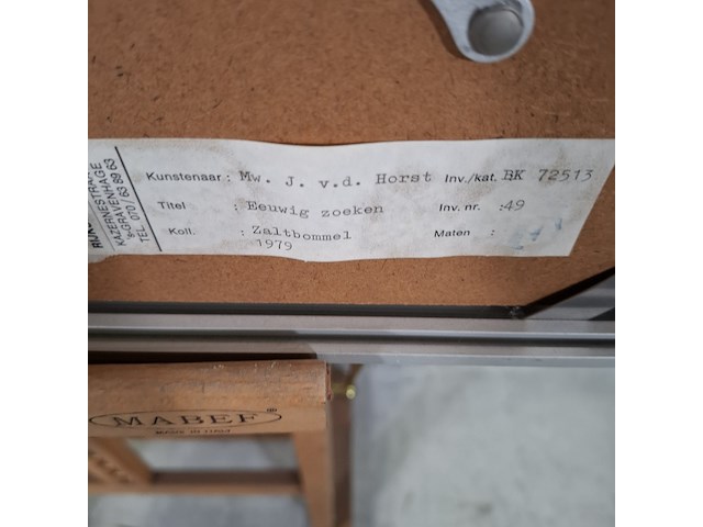 Afbeelding in lijst, a. wouda, een eeuwig zoeken, 1977 - afbeelding 2 van  10