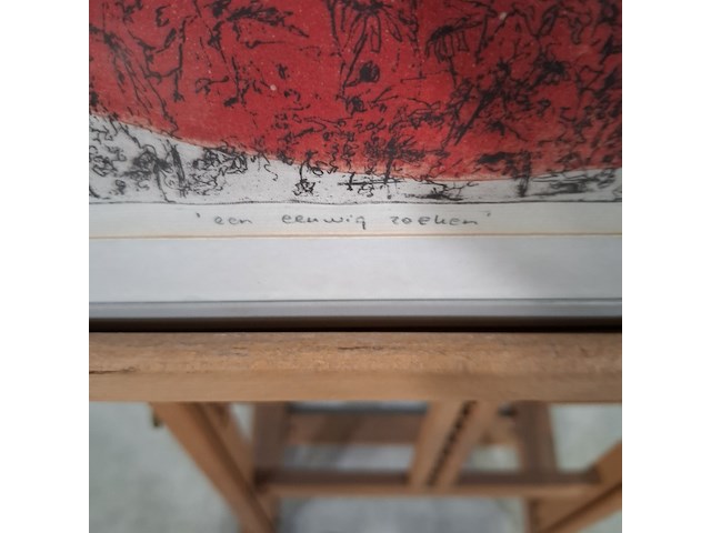 Afbeelding in lijst, a. wouda, een eeuwig zoeken, 1977 - afbeelding 7 van  10