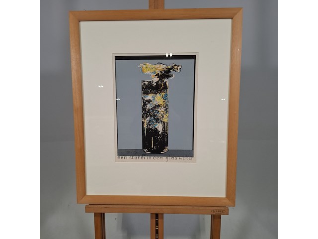 Afbeelding in lijst, c. kaper, een storm in glas water c 21/26, 1972 - afbeelding 1 van  8