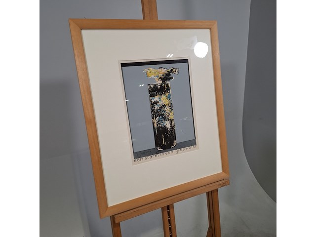 Afbeelding in lijst, c. kaper, een storm in glas water c 21/26, 1972 - afbeelding 2 van  8