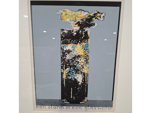 Afbeelding in lijst, c. kaper, een storm in glas water c 21/26, 1972 - afbeelding 4 van  8