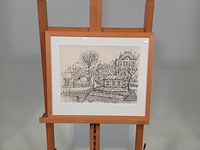 Afbeelding in lijst, e. klement, huizencomplex + gracht - afbeelding 1 van  7