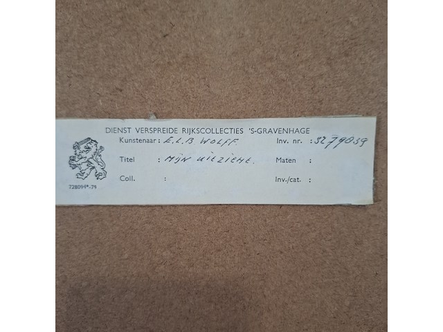 Afbeelding in lijst, e.l.w. wolf, het is mijn uitzicht, 1973 - afbeelding 9 van  9