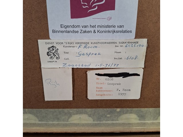 Afbeelding in lijst, f. room, gesprek e.d. 3/6, 1976 - afbeelding 7 van  7