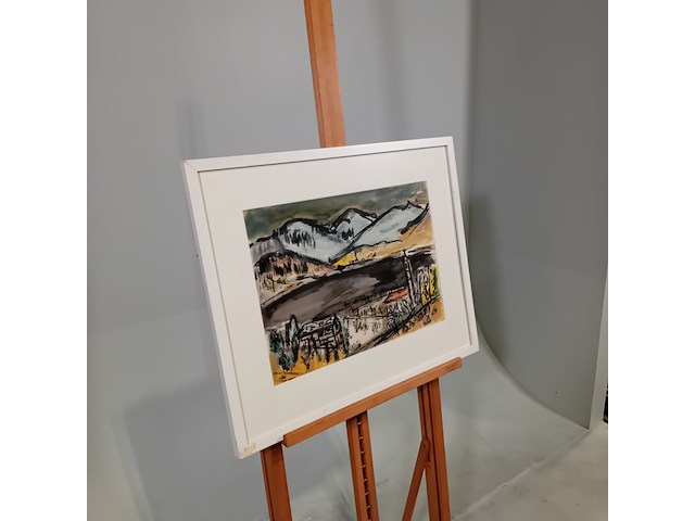 Afbeelding in lijst, f. wiegers, landschap, 1969 - afbeelding 2 van  7