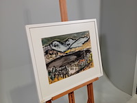 Afbeelding in lijst, f. wiegers, landschap, 1969 - afbeelding 2 van  7