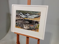 Afbeelding in lijst, f. wiegers, landschap, 1969 - afbeelding 3 van  7