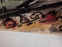 Afbeelding in lijst, f. wiegers, landschap, 1969 - afbeelding 5 van  7