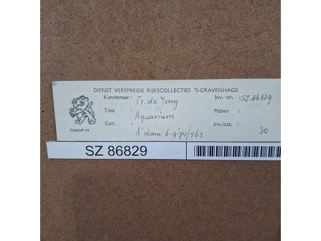 Afbeelding in lijst, frans de jong, aquarium - afbeelding 8 van  8